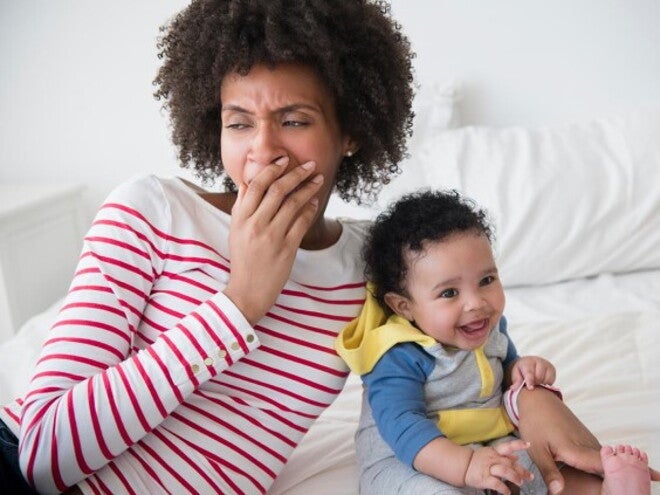 woman yawning
