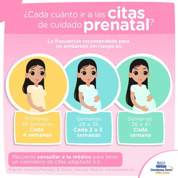 ¿Cada cuanto ir a las citas de cuidado prenatal? Citas prenatales